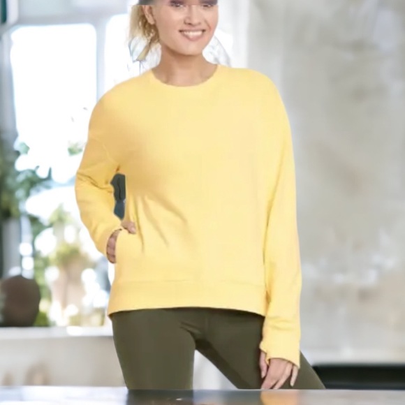 all in motion | Tops | All In Motion Womens French Terry Crewneck In Yellow  Sweatshirt Size S | Poshmark